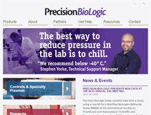 Tablet Screenshot of precisionbiologic.com